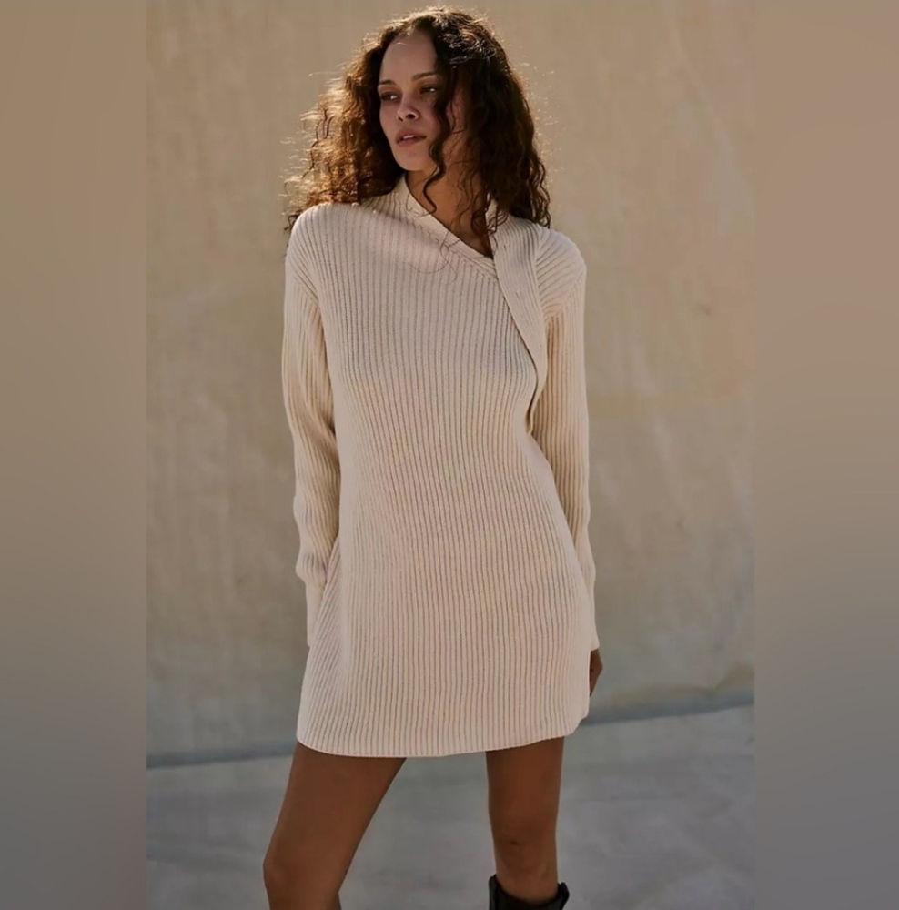 NWT Free People Alba Sweater Tunic Pink Size XS